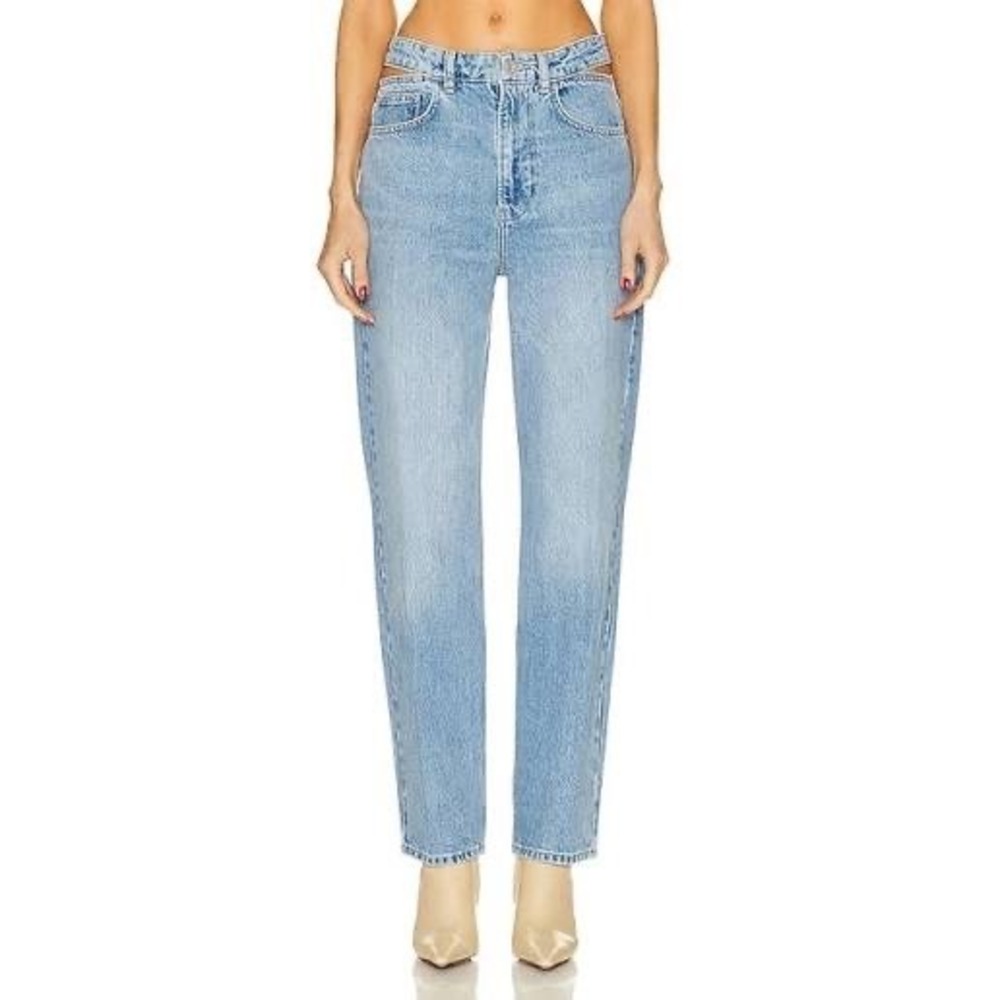 FRAME Le High 'N' Tight Straight Jeans Light Wash High Rise 90s Style Denim
